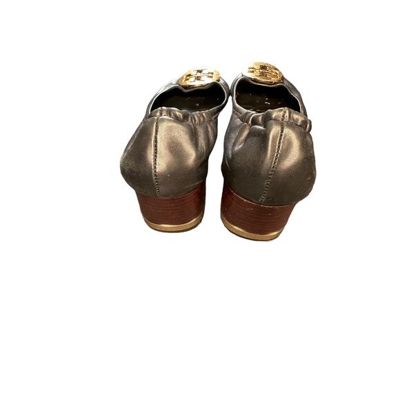 Tory Burch Black Office Work Leather Amy Mestico Banded Block Kitten Heel Size 7 - Picture 6 of 9